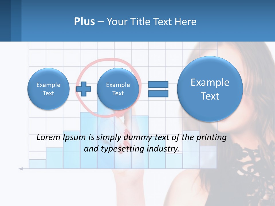 A Woman In A Black Dress With A Red Circle Over Her Head PowerPoint Template