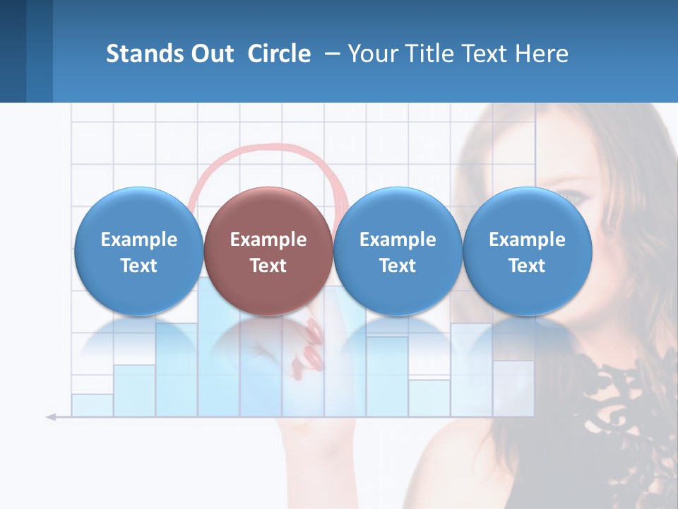 A Woman In A Black Dress With A Red Circle Over Her Head PowerPoint Template