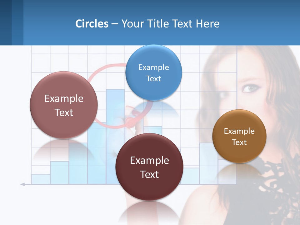 A Woman In A Black Dress With A Red Circle Over Her Head PowerPoint Template