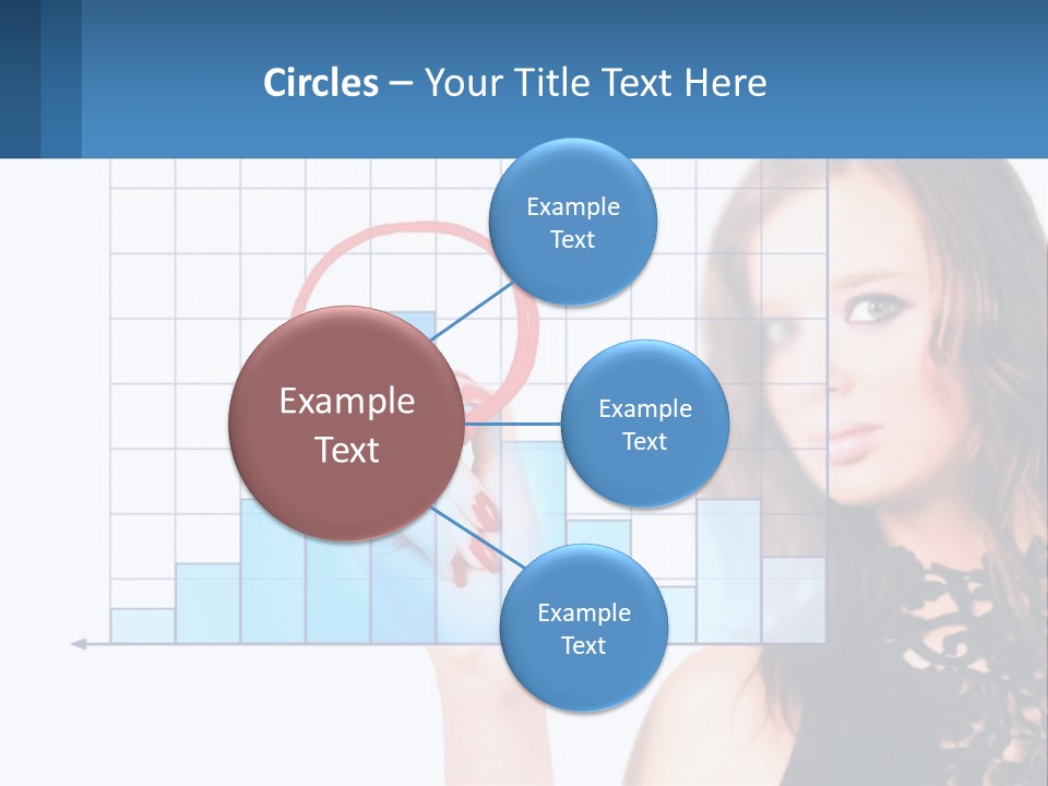 A Woman In A Black Dress With A Red Circle Over Her Head PowerPoint Template