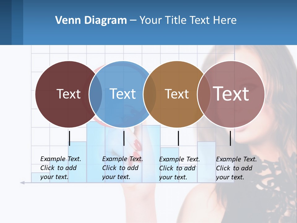 A Woman In A Black Dress With A Red Circle Over Her Head PowerPoint Template