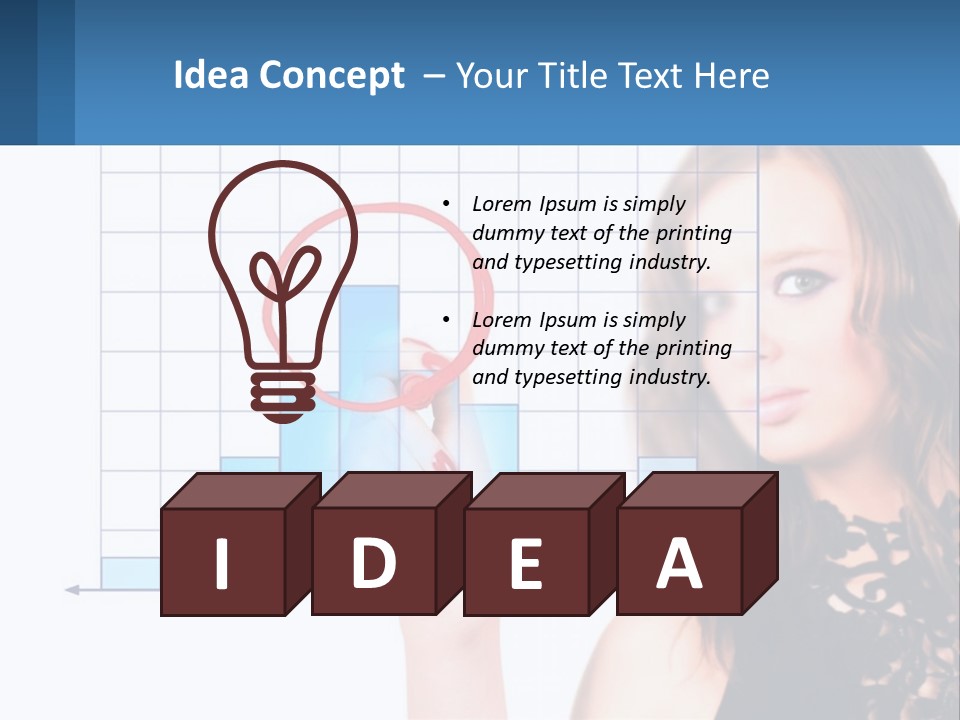 A Woman In A Black Dress With A Red Circle Over Her Head PowerPoint Template