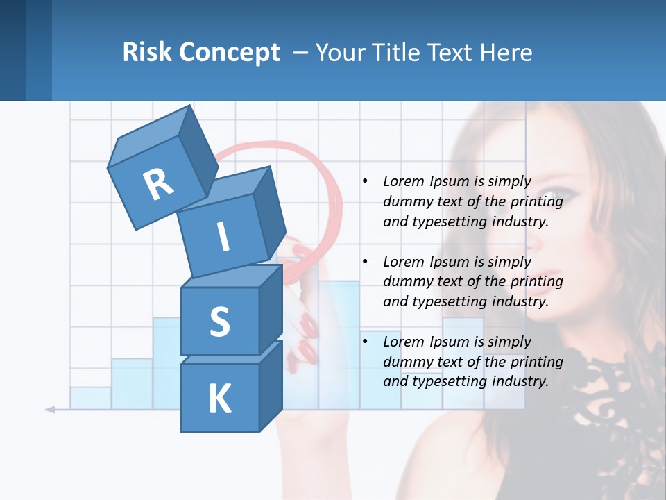 A Woman In A Black Dress With A Red Circle Over Her Head PowerPoint Template