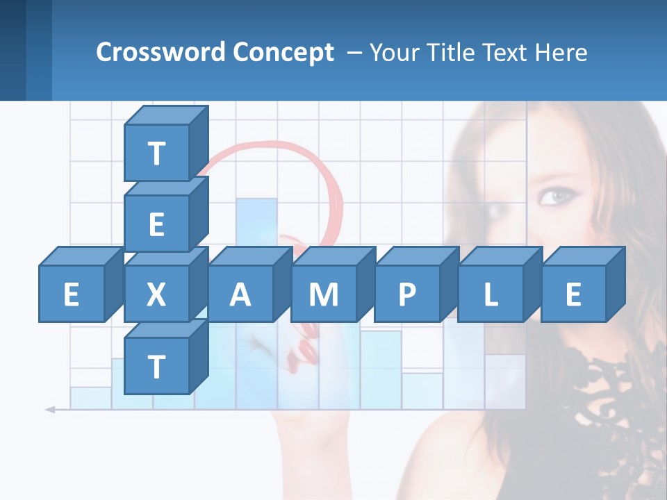 A Woman In A Black Dress With A Red Circle Over Her Head PowerPoint Template