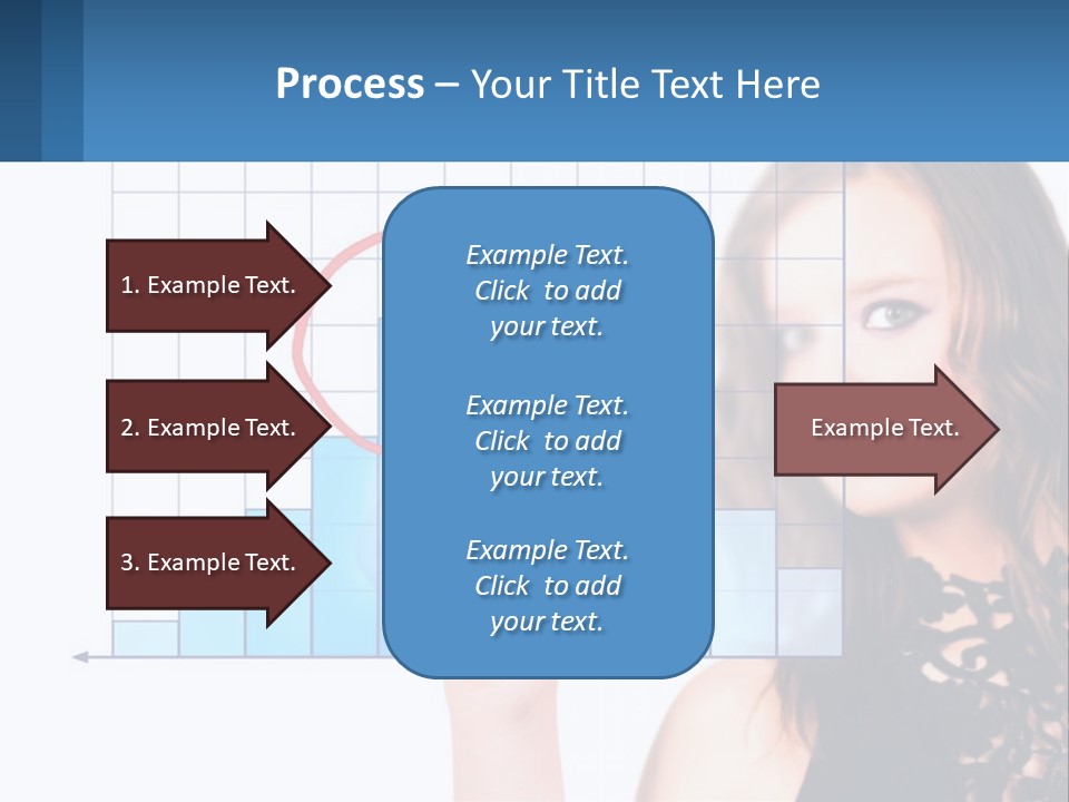 A Woman In A Black Dress With A Red Circle Over Her Head PowerPoint Template