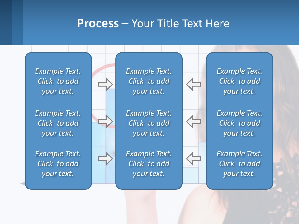 A Woman In A Black Dress With A Red Circle Over Her Head PowerPoint Template
