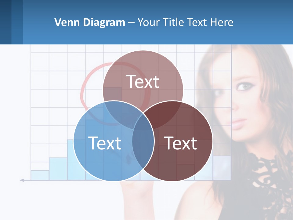 A Woman In A Black Dress With A Red Circle Over Her Head PowerPoint Template