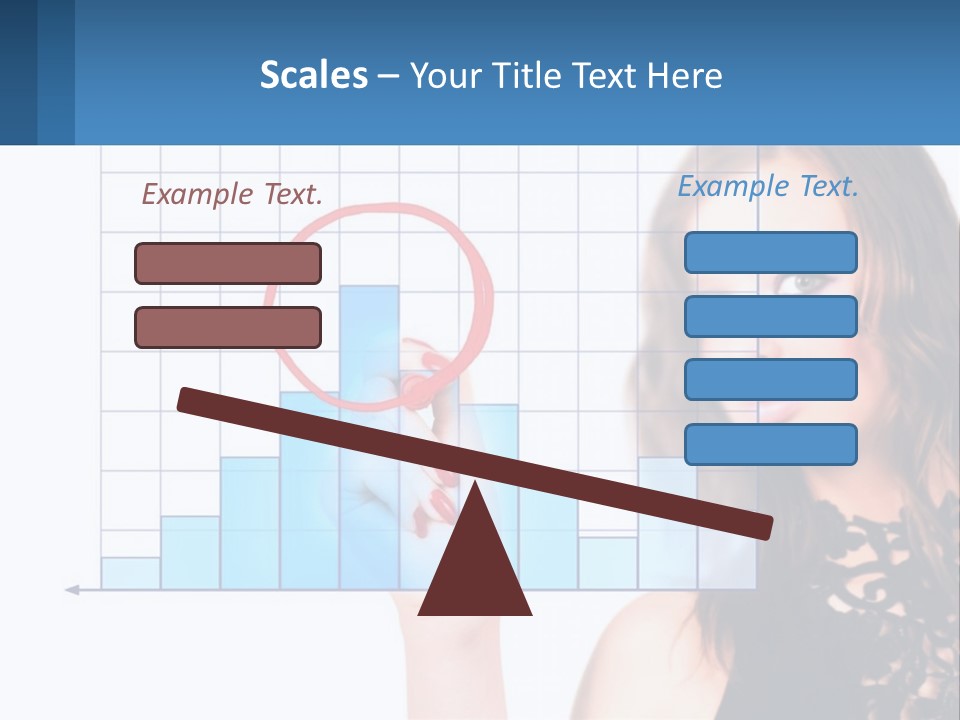 A Woman In A Black Dress With A Red Circle Over Her Head PowerPoint Template