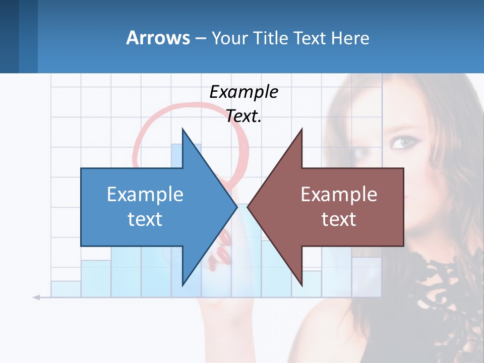 A Woman In A Black Dress With A Red Circle Over Her Head PowerPoint Template