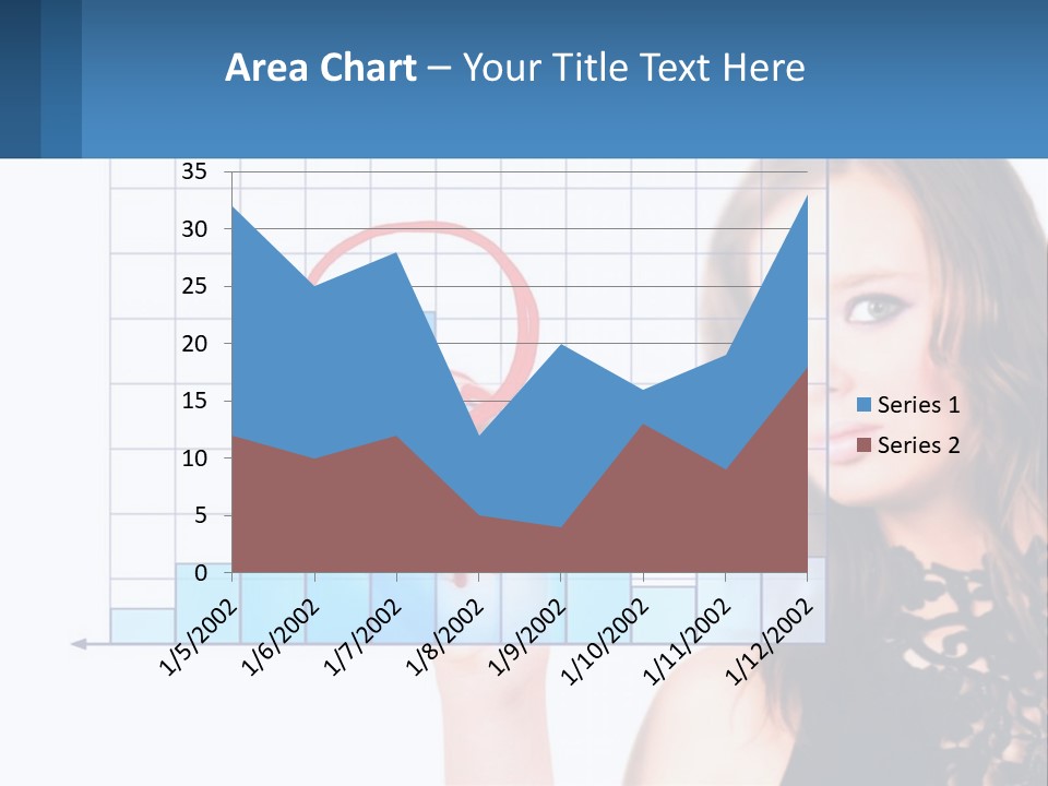 A Woman In A Black Dress With A Red Circle Over Her Head PowerPoint Template
