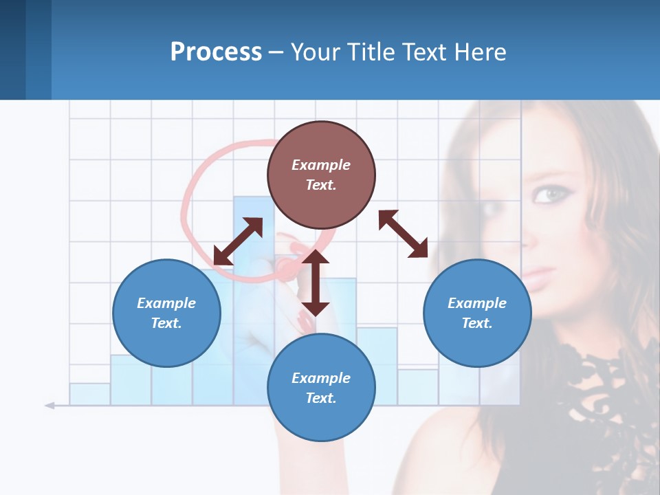 A Woman In A Black Dress With A Red Circle Over Her Head PowerPoint Template