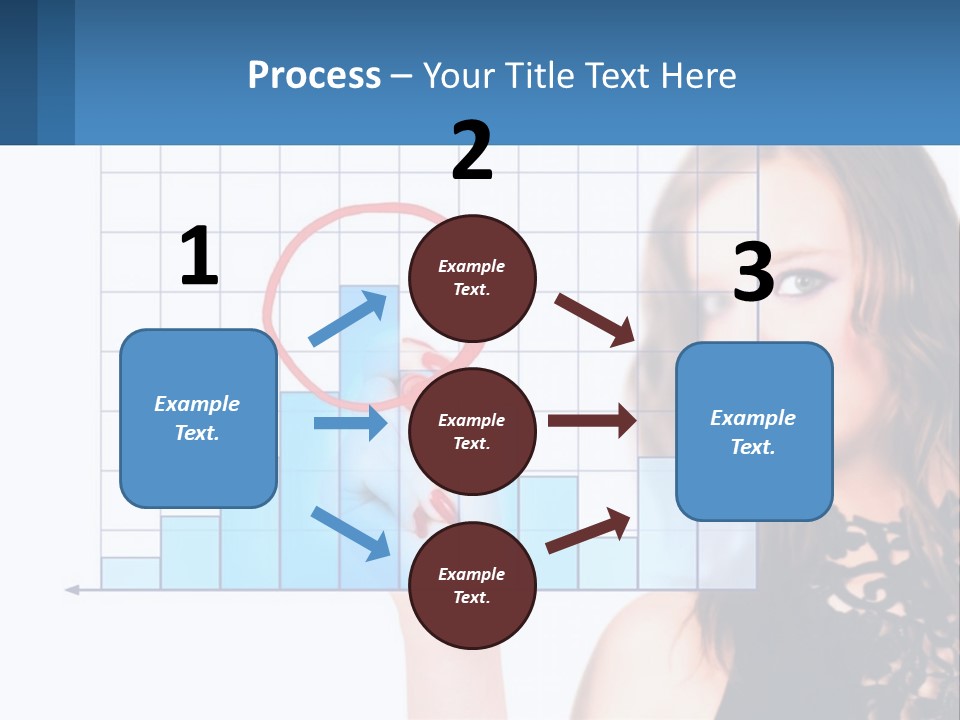 A Woman In A Black Dress With A Red Circle Over Her Head PowerPoint Template