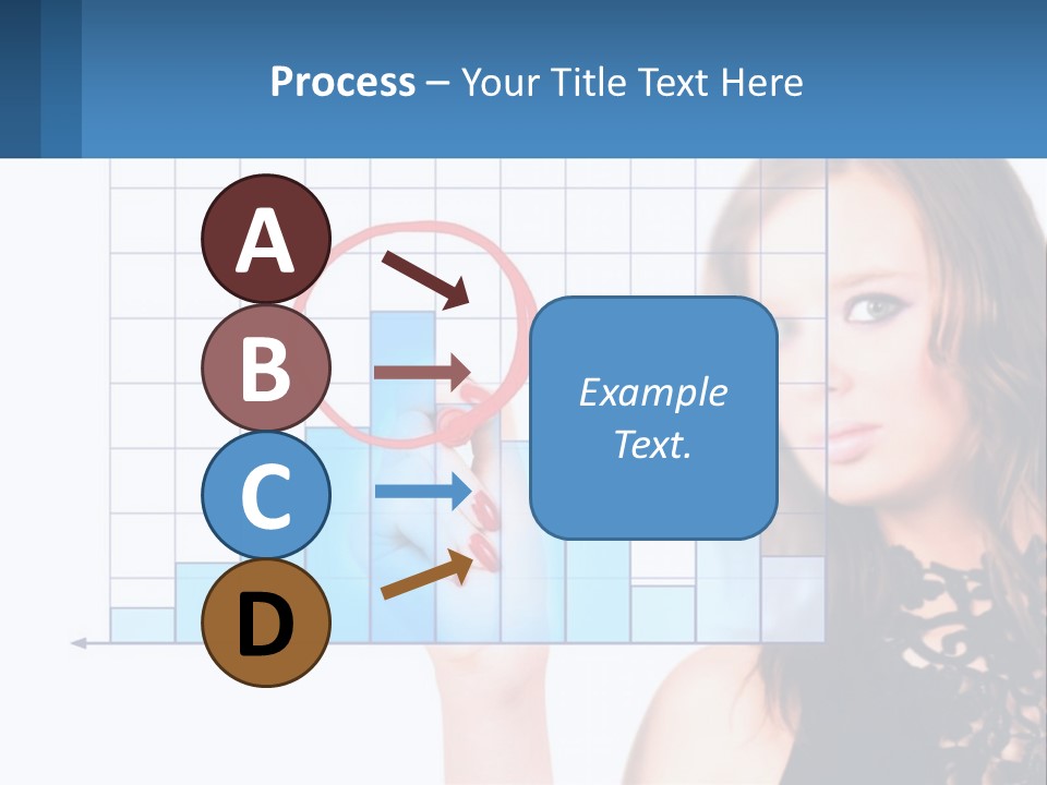 A Woman In A Black Dress With A Red Circle Over Her Head PowerPoint Template