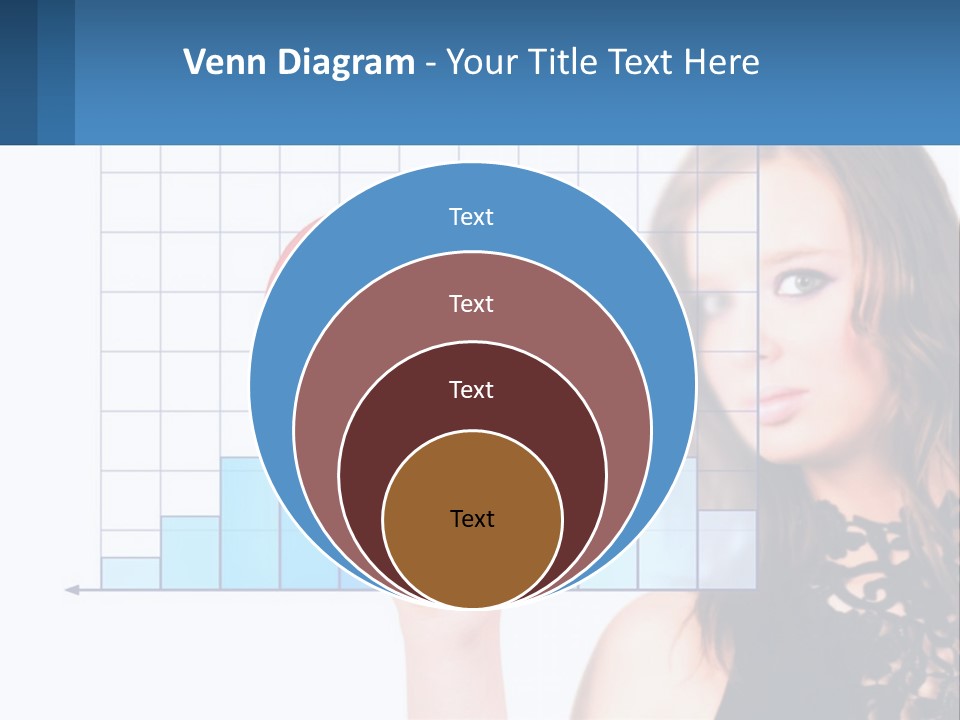 A Woman In A Black Dress With A Red Circle Over Her Head PowerPoint Template