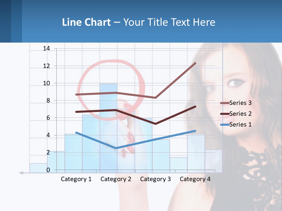 A Woman In A Black Dress With A Red Circle Over Her Head PowerPoint Template