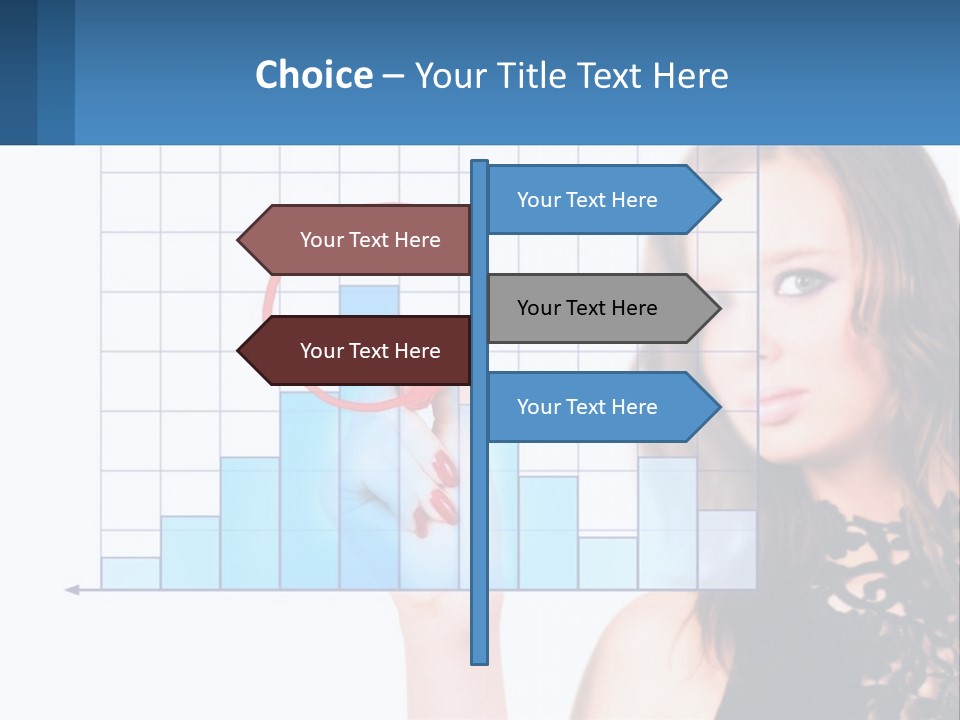 A Woman In A Black Dress With A Red Circle Over Her Head PowerPoint Template