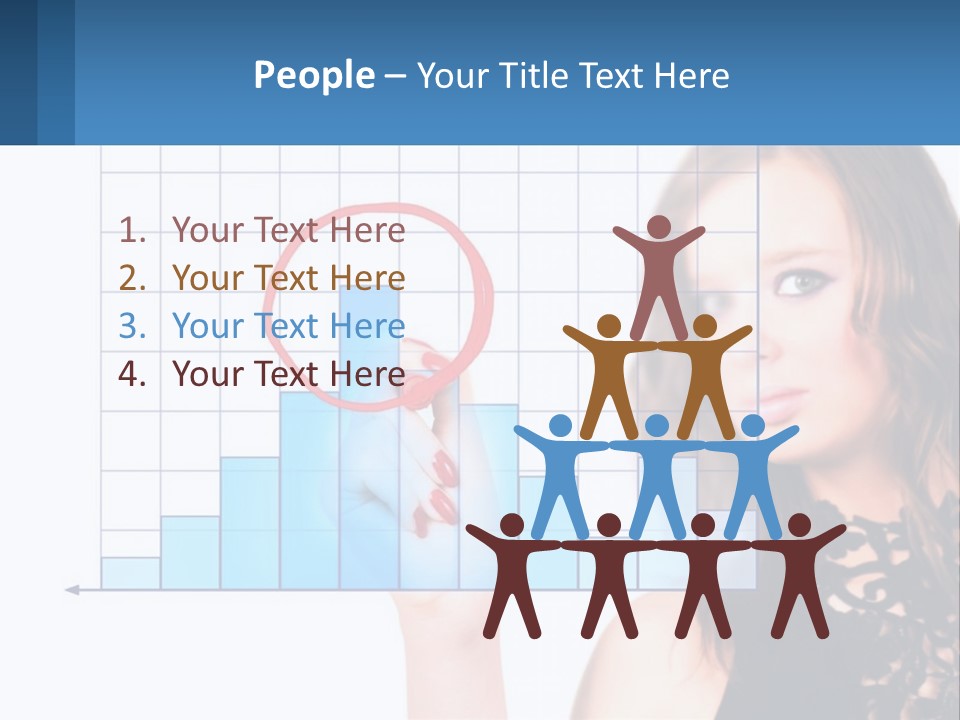 A Woman In A Black Dress With A Red Circle Over Her Head PowerPoint Template