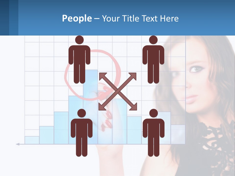 A Woman In A Black Dress With A Red Circle Over Her Head PowerPoint Template