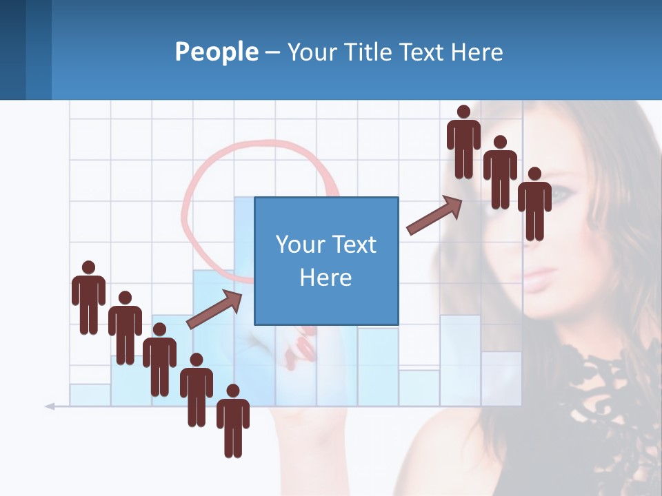 A Woman In A Black Dress With A Red Circle Over Her Head PowerPoint Template