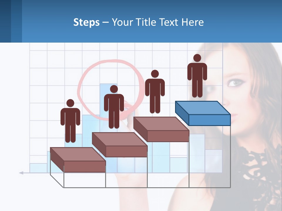 A Woman In A Black Dress With A Red Circle Over Her Head PowerPoint Template