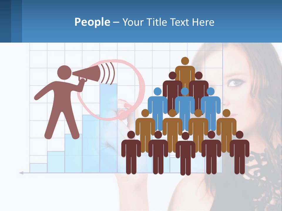 A Woman In A Black Dress With A Red Circle Over Her Head PowerPoint Template