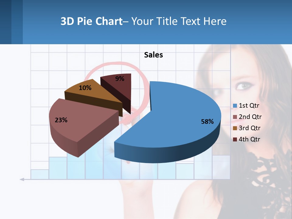 A Woman In A Black Dress With A Red Circle Over Her Head PowerPoint Template