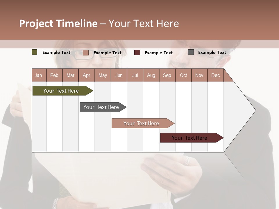 A Man And Woman Looking At A Piece Of Paper PowerPoint Template