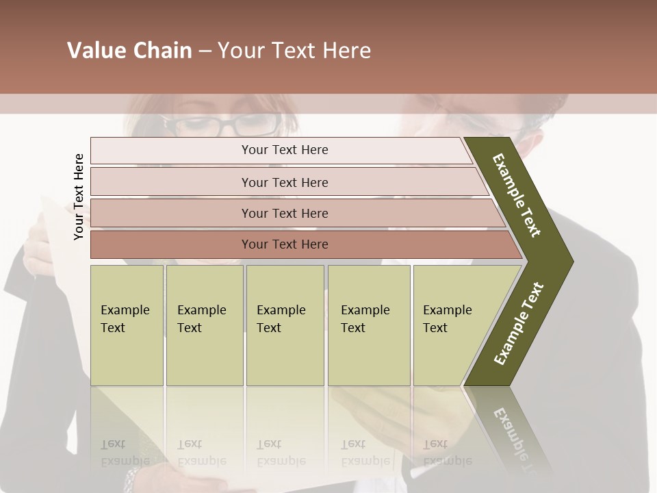 A Man And Woman Looking At A Piece Of Paper PowerPoint Template