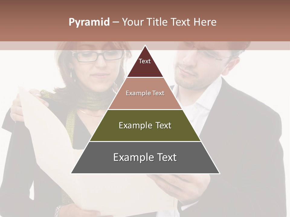 A Man And Woman Looking At A Piece Of Paper PowerPoint Template