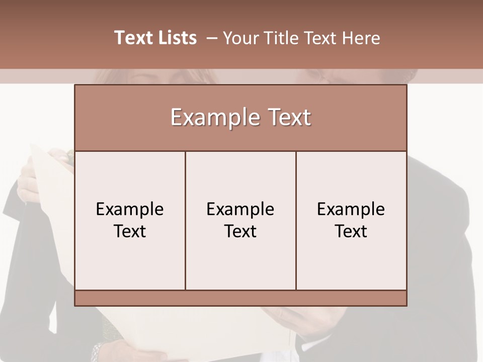 A Man And Woman Looking At A Piece Of Paper PowerPoint Template