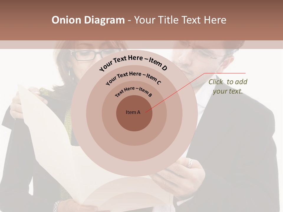 A Man And Woman Looking At A Piece Of Paper PowerPoint Template