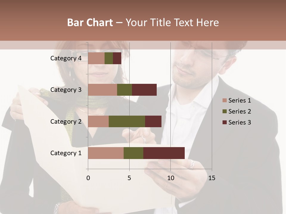 A Man And Woman Looking At A Piece Of Paper PowerPoint Template