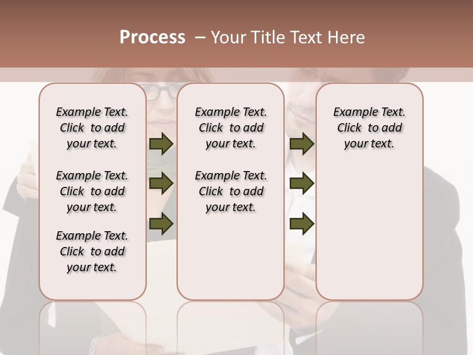 A Man And Woman Looking At A Piece Of Paper PowerPoint Template