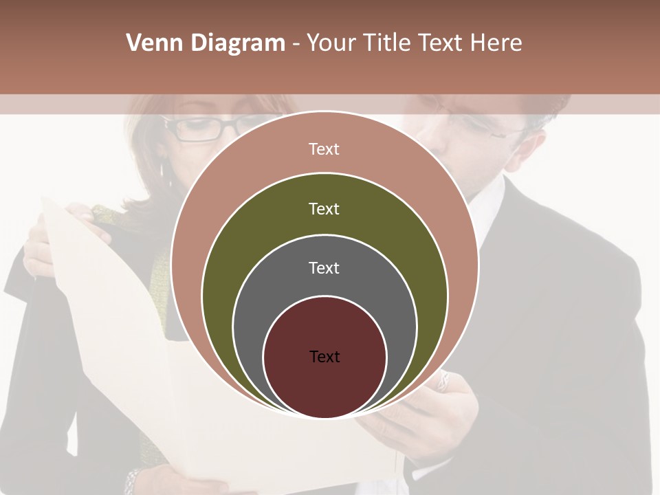A Man And Woman Looking At A Piece Of Paper PowerPoint Template