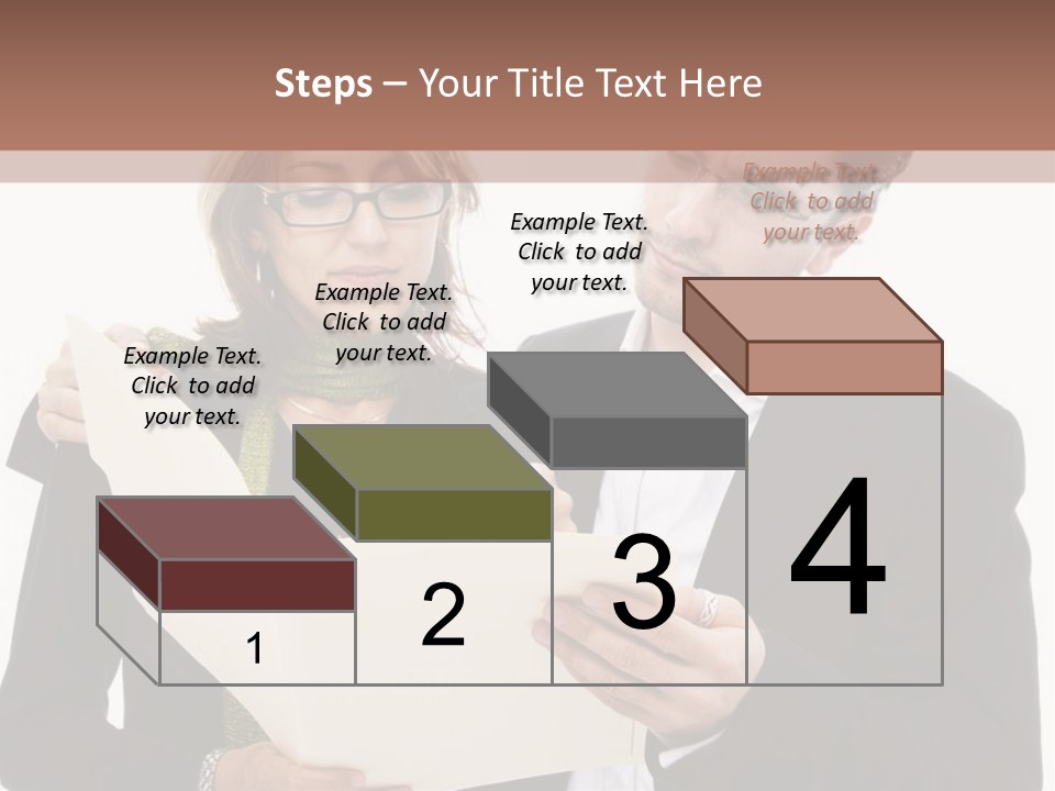 A Man And Woman Looking At A Piece Of Paper PowerPoint Template