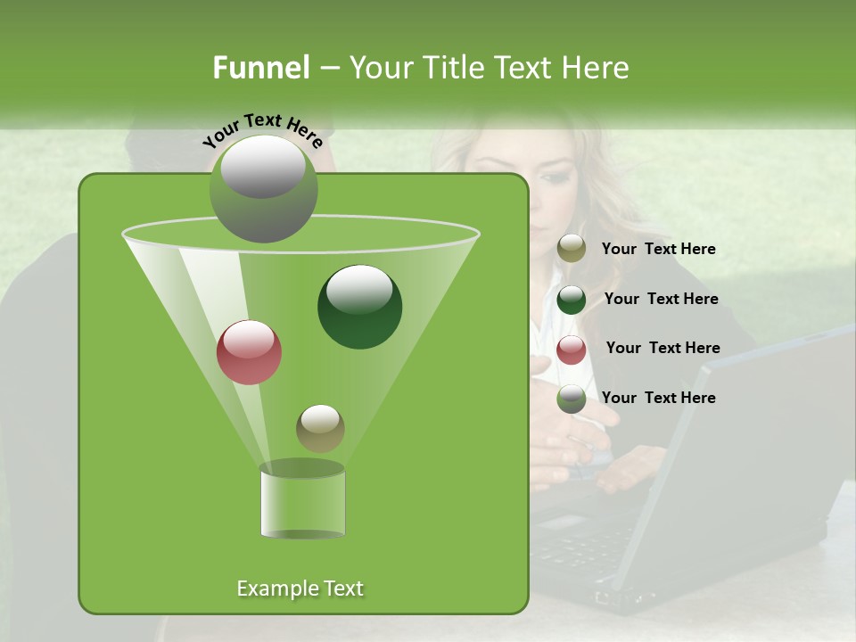 A Man And Woman Sitting At A Table Looking At A Laptop PowerPoint Template