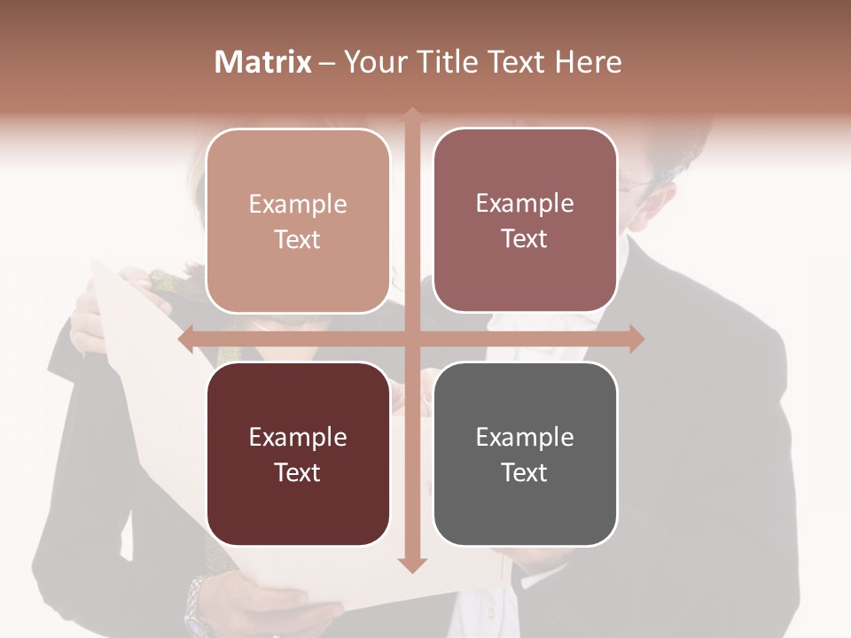 A Man And Woman Looking At A Piece Of Paper PowerPoint Template