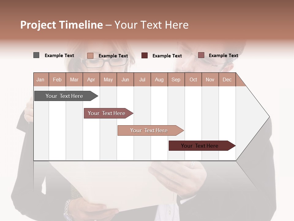 A Man And Woman Looking At A Piece Of Paper PowerPoint Template