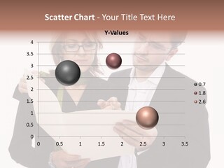 A Man And Woman Looking At A Piece Of Paper PowerPoint Template