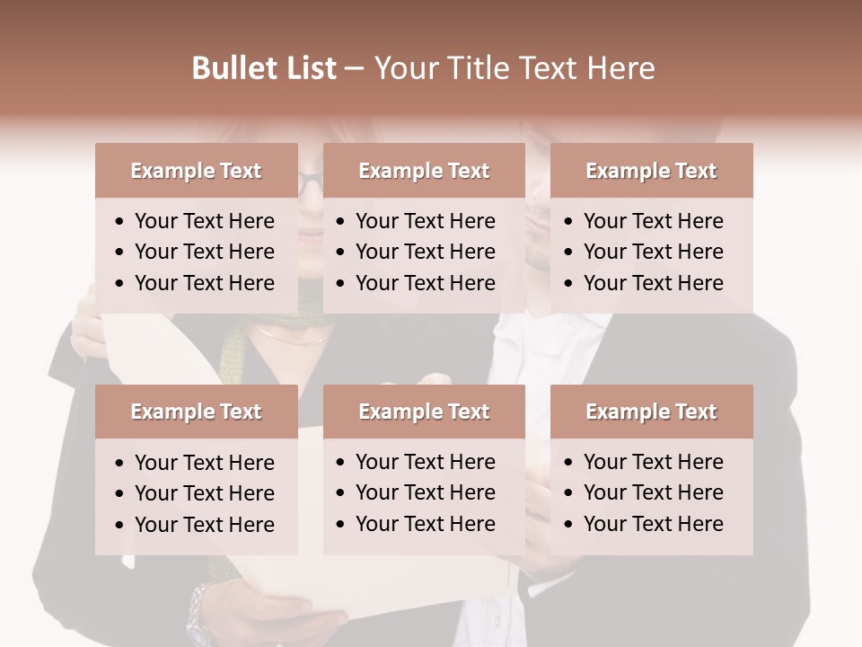 A Man And Woman Looking At A Piece Of Paper PowerPoint Template