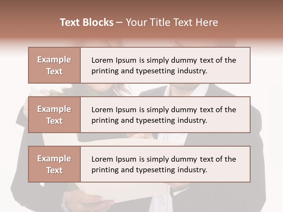 A Man And Woman Looking At A Piece Of Paper PowerPoint Template