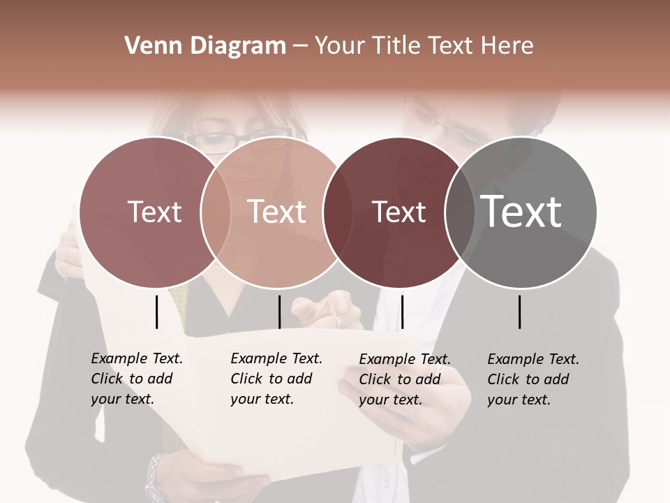 A Man And Woman Looking At A Piece Of Paper PowerPoint Template