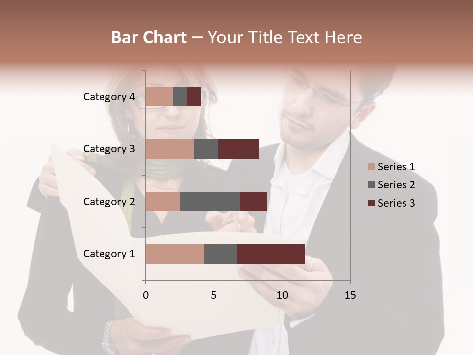 A Man And Woman Looking At A Piece Of Paper PowerPoint Template