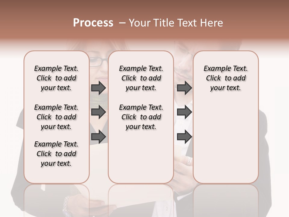 A Man And Woman Looking At A Piece Of Paper PowerPoint Template