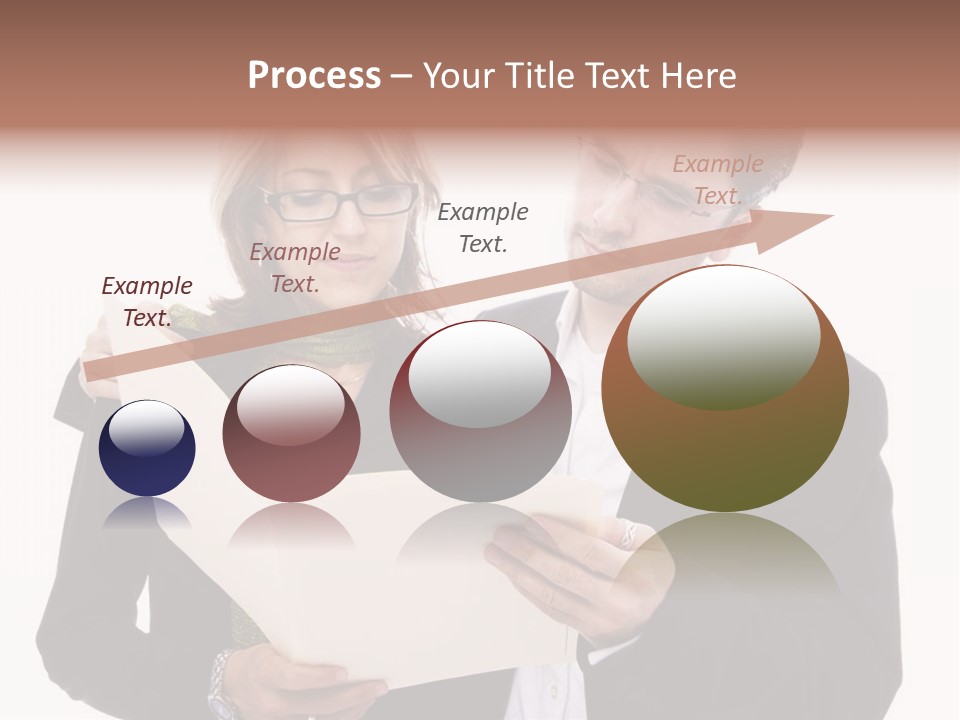 A Man And Woman Looking At A Piece Of Paper PowerPoint Template