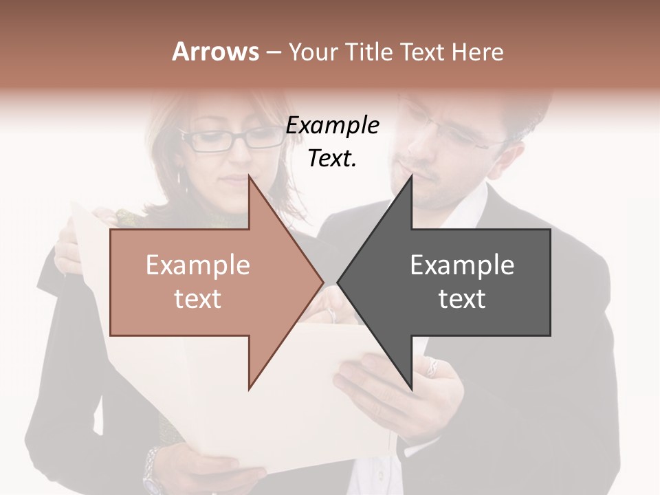 A Man And Woman Looking At A Piece Of Paper PowerPoint Template