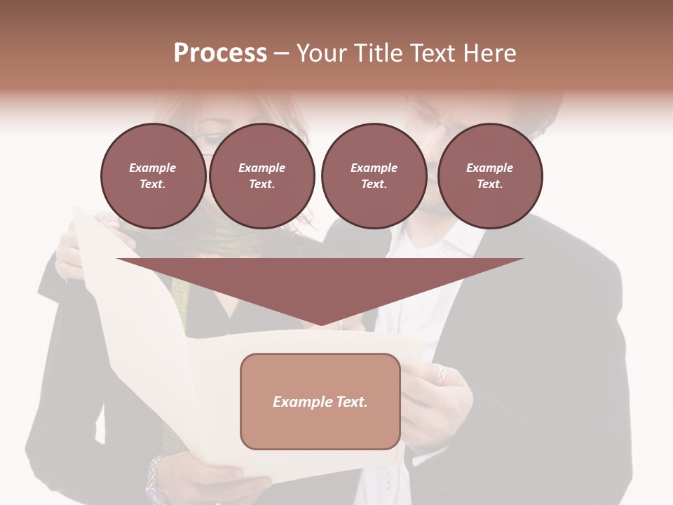 A Man And Woman Looking At A Piece Of Paper PowerPoint Template