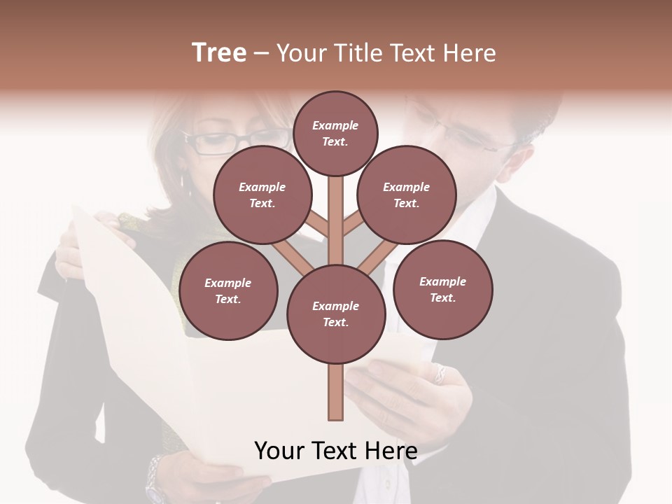 A Man And Woman Looking At A Piece Of Paper PowerPoint Template