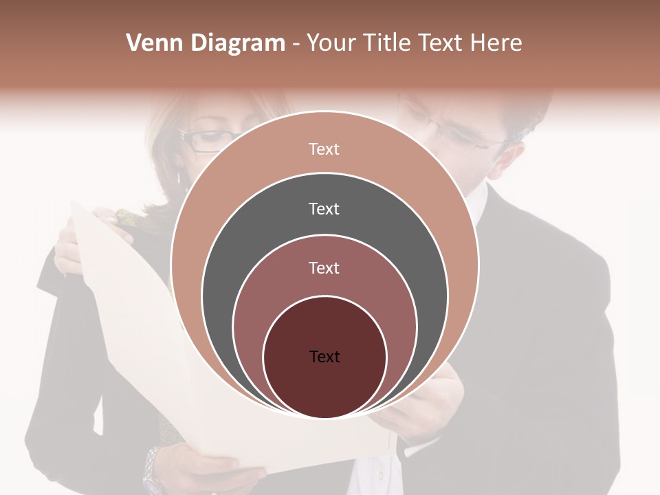 A Man And Woman Looking At A Piece Of Paper PowerPoint Template