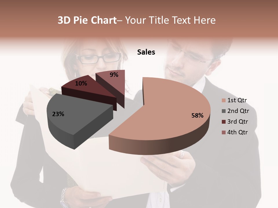 A Man And Woman Looking At A Piece Of Paper PowerPoint Template